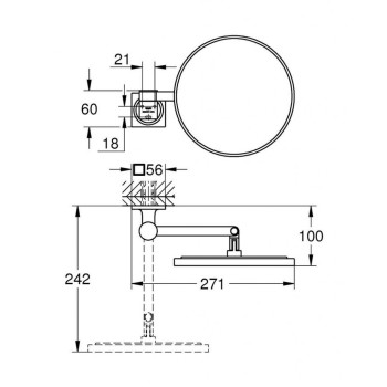 Kosmētikas spogulis Grohe Allure brushed hard graphite 40967AL1