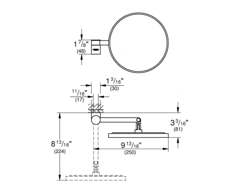 Kosmētikas spogulis Grohe Selection Hromēts 41077000