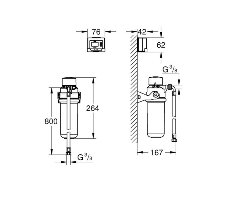 Фильтр для воды GROHE Blue Pure фильтр с активированным углем с головкой фильтра 41136000