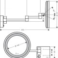 Косметическое зеркало Hansgrohe AddStoris со LED подсветкой, чёрный матовый 41790670