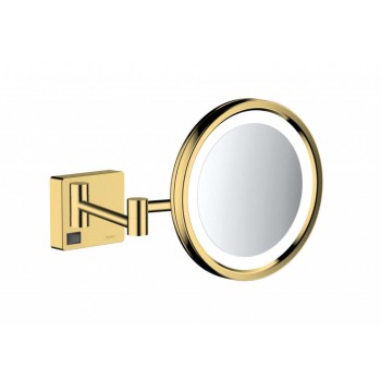 Kosmētikas spogulis Hansgrohe AddStoris ar LED apgaismojumu, Pulēts Zelts 41790990