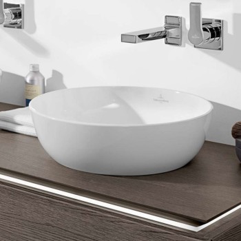 Vannas istabas izlietne Villeroy & Boch Artis CeramicPlus D43cm uz virsmas, Balta