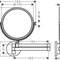 Kosmētikas spogulis Axor Universal Circular sienas, hroms  42849000