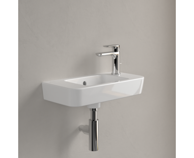 Vannas istabas izlietne Villeroy & Boch O.novo Compact 50x25cm, Labā puse, Balta 4342R501