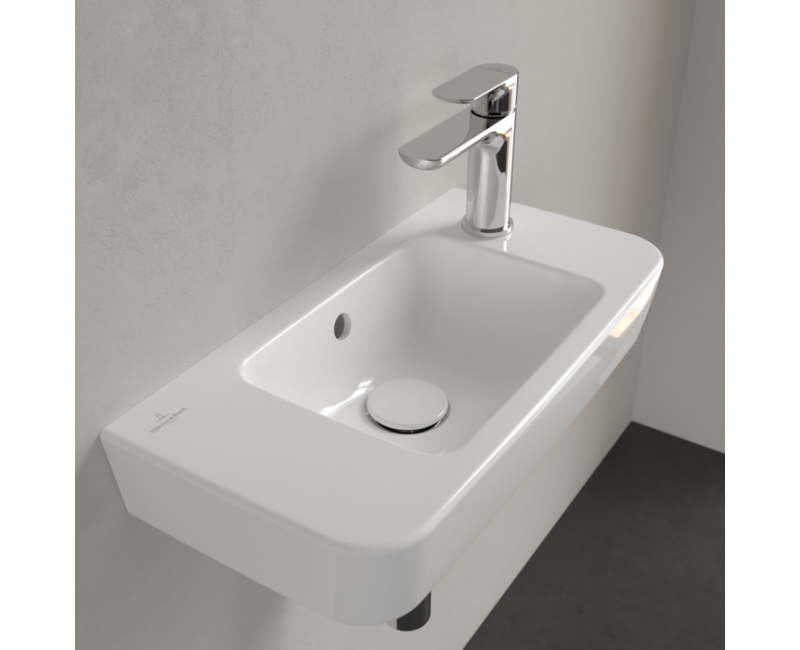 Vannas istabas izlietne Villeroy & Boch O.novo Compact 50x25cm, Labā puse, Balta 4342R501