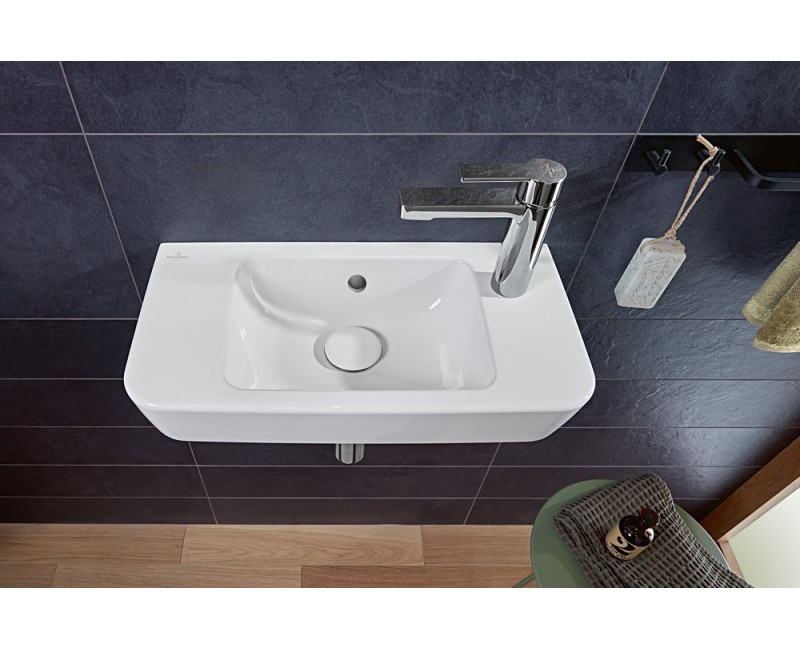 Vannas istabas izlietne Villeroy & Boch O.novo Compact 50x25cm, Labā puse, Balta 4342R501