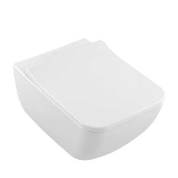 Pakabinamas tualetas Villeroy & Boch Venticello CeramicPlus DirectFlush Rimfree, AquaReduct plovimas, Be dangčio, Baltas 4611R0R1