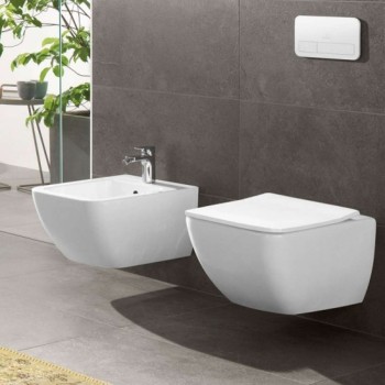 Pakabinamas tualeto bakelis Villeroy & Boch Venticello DirectFlush CeramicPlus Rimless su SoftClose dangčiu, baltas 4611RLR1