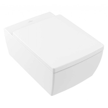 Piekaramais pods Villeroy & Boch Memento 2.0  CeramicPlus DirectFlush Rimfree, AquaReduct skalošana, Ar SoftClose Slim vāku, Balts 4633R001