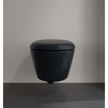 Piekaramais pods Villeroy & Boch Antao CeramicPlus, TitanGlaze, TwistFlush Rimfree Melns 4674T0R7