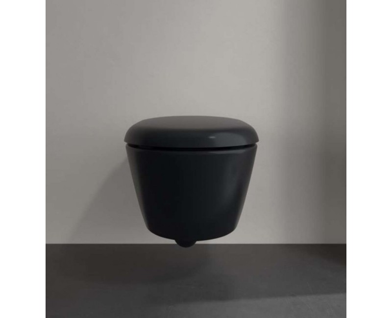 Piekaramais pods Villeroy & Boch Antao CeramicPlus, TitanGlaze, TwistFlush Rimfree Melns 4674T0R7