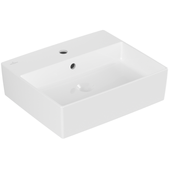 Vannas istabas izlietne Villeroy & Boch Memento 2.0, 50x42cm, TitanCeram keramika ar CeramicPlus apdari, Uz virsmas, Balta 4A0750R1