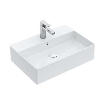 Vannas istabas izlietne Villeroy & Boch Memento 2.0 CeramicPlus 600x420mm uz virsmas, Balta