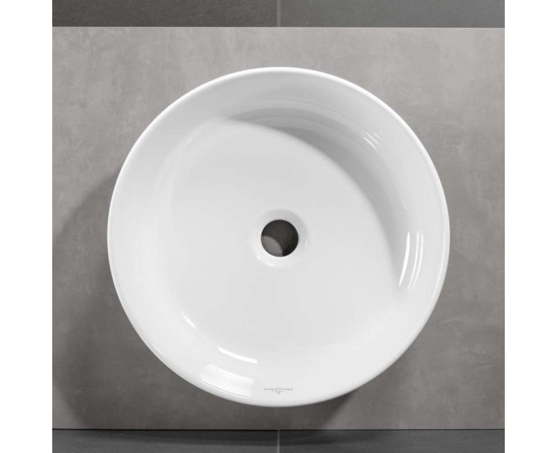 Vannas istabas izlietne Villeroy & Boch Collaro  2.0, 40cm, TitanCeram keramika ar CeramicPlus apdari, Uz virsmas, Balta 4A1840R1