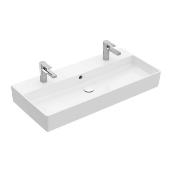 Vannos kambario kriauklė Villeroy & Boch Memento 2.0 dviguba kriauklė 100x47cm, TitanCeram keramika su CeramicPlus danga, Balta 4A221LR1