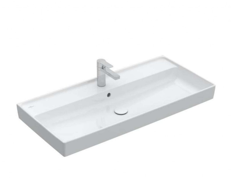 Vannas istabas izlietne Villeroy & Boch Collaro 100x47cm TitanCeram keramika ar CeramicPlus apdari, Balta 4A33A5R1