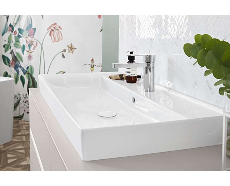 Vannas istabas izlietne Villeroy & Boch Collaro 100x47cm TitanCeram keramika ar CeramicPlus apdari, Balta 4A33A5R1