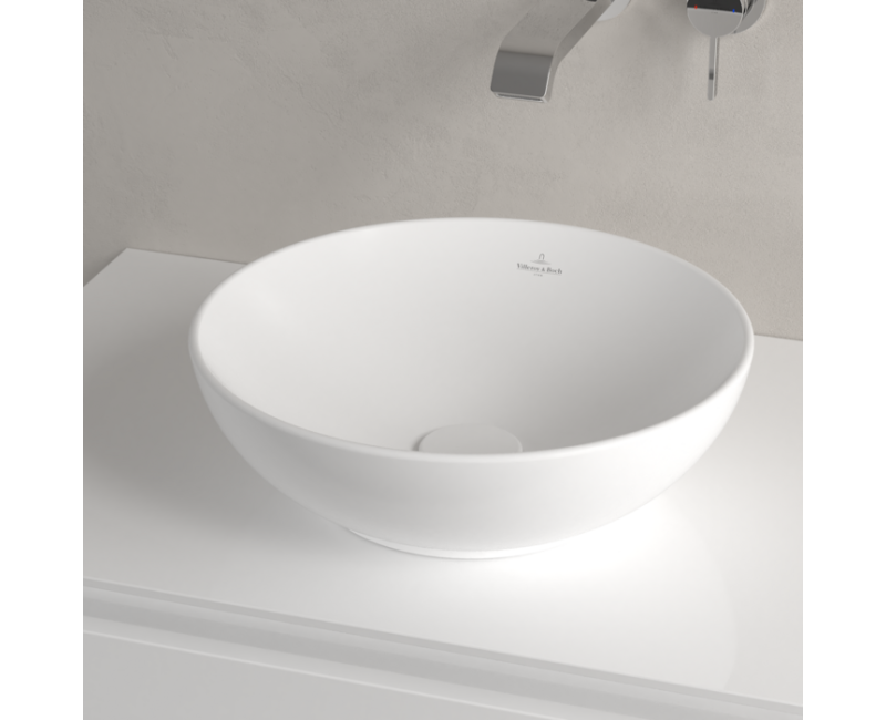 Vonios kambario praustuvas Villeroy & Boch Loop&Friends D42cm TitanCeram keramika su CeramicPlus danga, ant paviršiaus, balta 4A4601R1