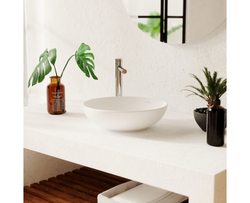 Vonios kambario praustuvas Villeroy & Boch Loop&Friends D42cm TitanCeram keramika su CeramicPlus danga, ant paviršiaus, balta 4A4601R1