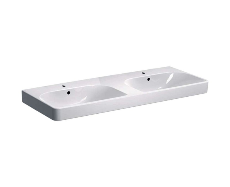 Vonios kriauklė Geberit Smyle Square 120x48cm su 2 skylėmis Balta