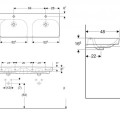 Vonios kriauklė Geberit Smyle Square 120x48cm su 2 skylėmis Balta