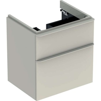 Шкафчик под раковиной Geberit Smyle Square 58x47x62 см, (без раковины) 2 ящика, песочно-серый 500.352.JL.1