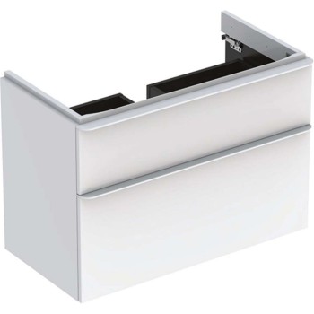 Шкафчик под раковиной Geberit Smyle Square 88x47x62см, (без раковины) 2 ящика, Белый 500.354.00.1