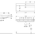 Vannas istabas izlietne Geberit Xeno 2 ar KeraTect 120x48cm Balta 500.551.01.1
