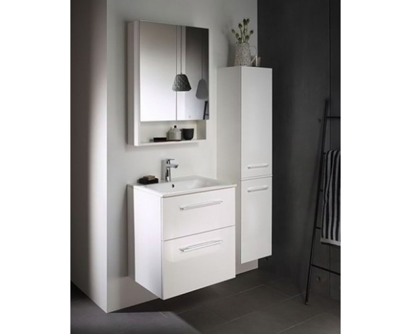 Шкафчик с зеркальными дверцам Geberit Selnova Square 85x59x18см, Белый 501.264.00.1