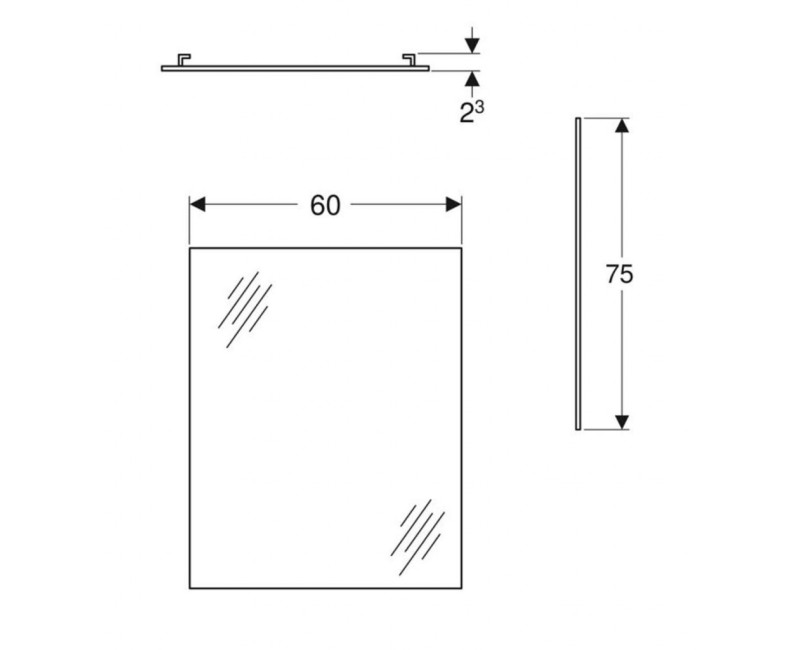 Зеркало для ванной комнаты GEBERIT Selnova зеркало 60x75см 502.891.00.1