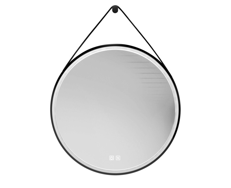 Зеркало для ванной Kielle Idolio со LED подсветкой и подогревом , D59cm, черное 50324004