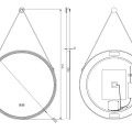 Зеркало для ванной Kielle Idolio со LED подсветкой и подогревом , D59cm, черное 50324004