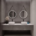 Зеркало для ванной Kielle Idolio со LED подсветкой и подогревом , D59cm, черное 50324004