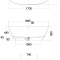 Вольностоящая ванна Kludi Resa каменная масса 170x75 см,  белый матовый 51BF0253