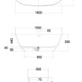 Вольностоящая ванна Kludi Resa каменная масса 160x70см, белый матовый 51BF0353