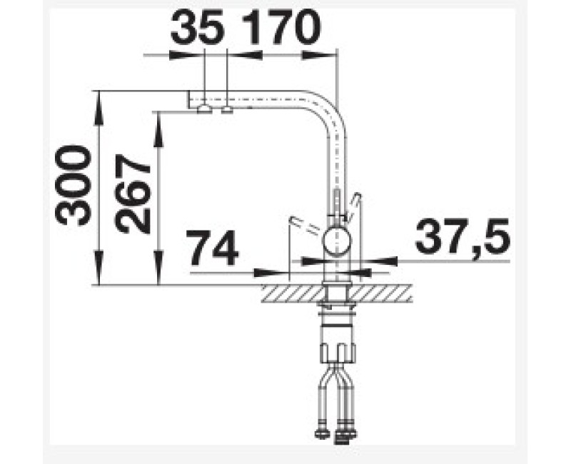 Virtuves maisītās Blanco FONTAS-S II filtrētam ūdenim  izvelakams PVD steel 525199