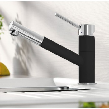 Virtuves izlietnes maisītājs BLANCO KANO-S Anthracite/hromēts HD 525038