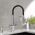 Virtuves maisītās Blanco CATRIS-S filtrētam ūdenim, lokanu izvadu Melns / Hromēts 526705