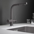 Virtuves maisītās Blanco FONTAS-S II filtrētam ūdenim izvelkams Volcano grey 526946
