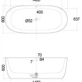 Вольностоящая ванна Kludi Elin каменная масса 180x80см, белый глянцевый 52BF0143