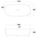 Вольностоящая ванна Kludi Resa каменная масса 170x80 см, черный матовый 53BF0339