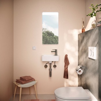 Vonios kambario veidrodis Hansgrohe Xarita Lite Q su LED apšvietimu, 70x36cm, matinė balta 54955700