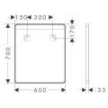 Зеркало для ванной Hansgrohe Xarita Lite Q со LED подсветкой, 70x60 см, чёрный матовый 54957670