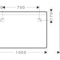 Vonios kambario veidrodis Hansgrohe Xarita Lite Q su LED apšvietimu, 70x100cm Baltas Matinis 54959700