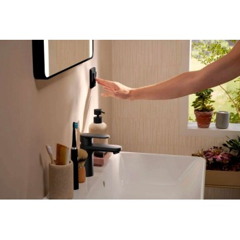 Зеркало для ванной Hansgrohe Xarita Lite Q со LED подсветкой, 70x60 см, черное матовое 54962670