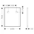 Vannas istabas spogulis Hansgrohe Xarita Lite Q ar LED apgaismojumu, 70x60cm Melns Matēts 54962670