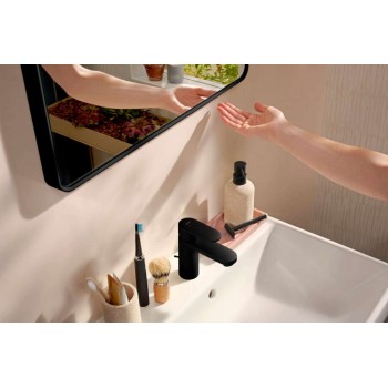 Зеркало для ванной Hansgrohe Xarita Lite Q со LED подсветкой, ИК-датчиком, 70x80 см, черное матовое 54971670