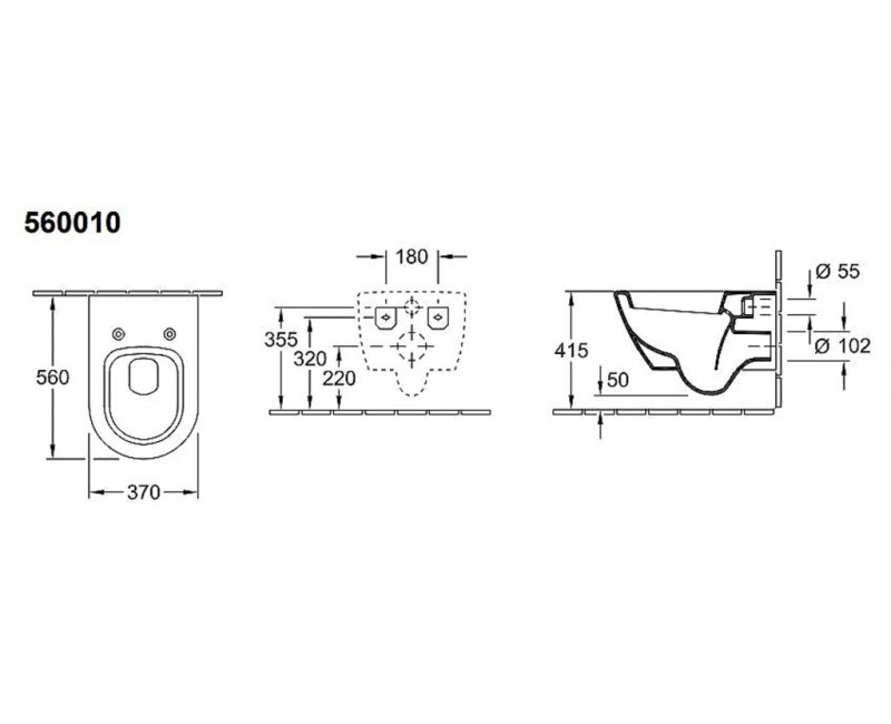 Piekaramais pods Villeroy & Boch Subway 2.0 Aquareduct bez vāka, balts 56001001