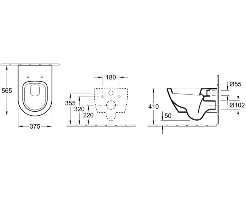 Piekaramais pods Villeroy & Boch Subway 2.0 Aquareduct ar CeramicPlus bez vāka balts 560010R1