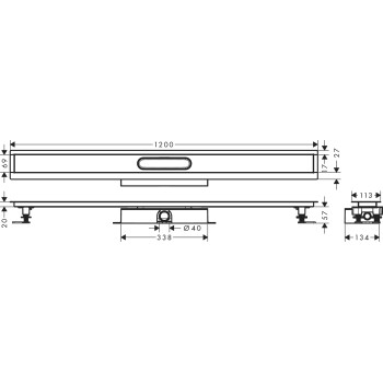 Dušas kanāls Hansgrohe uBox universal CS 1200mm H=57mm 56021180
